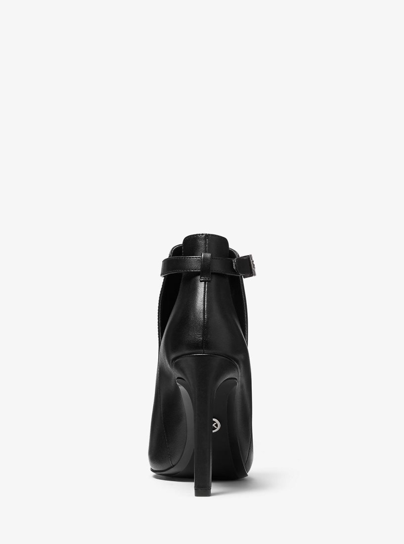 Bottines Michael Kors Lawson Leather Open-Toe Ankle Boot Femme Noir | 7268NHOWV