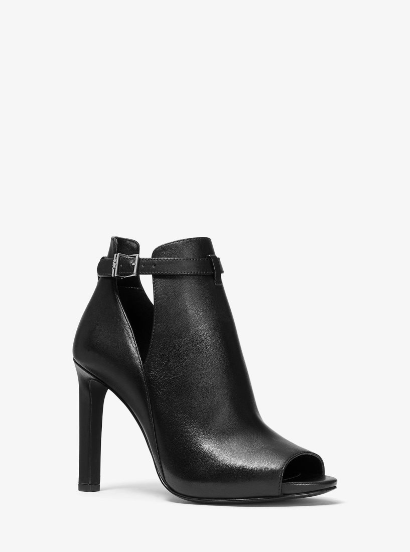 Bottines Michael Kors Lawson Leather Open-Toe Ankle Boot Femme Noir | 7268NHOWV