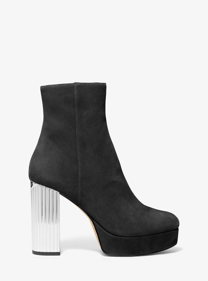 Bottines Michael Kors Porter Suede Platform Ankle Boot Femme Noir | 4592NCXHU