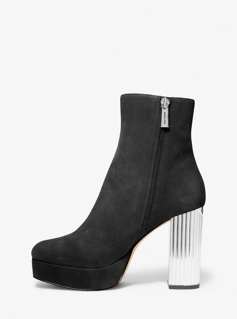 Bottines Michael Kors Porter Suede Platform Ankle Boot Femme Noir | 4592NCXHU