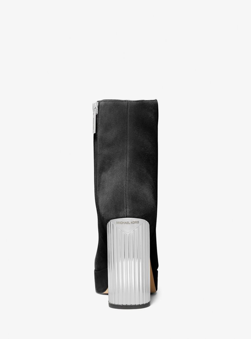 Bottines Michael Kors Porter Suede Platform Ankle Boot Femme Noir | 4592NCXHU