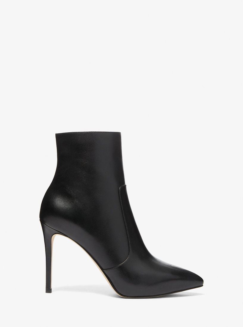 Bottines Michael Kors Rue Leather Boot Femme Noir | 4235MXPJK