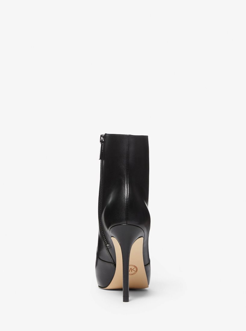 Bottines Michael Kors Rue Leather Boot Femme Noir | 4235MXPJK