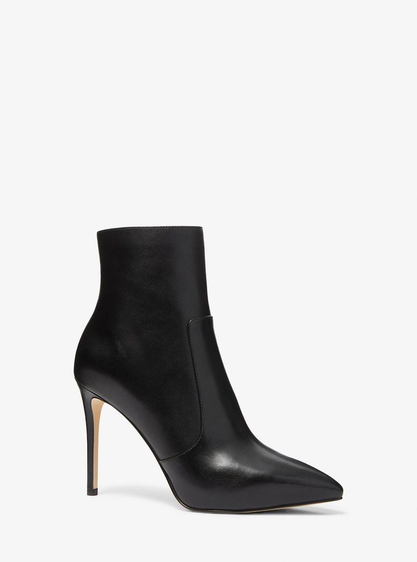 Bottines Michael Kors Rue Leather Boot Femme Noir | 4235MXPJK