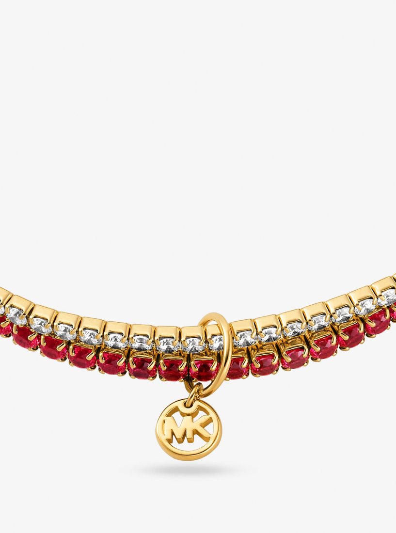 Bracelets Michael Kors Precious Metal-Plated Brass Two-Tone Double Wrap Tennis Bracelet Femme Corail | 6250SEIXV