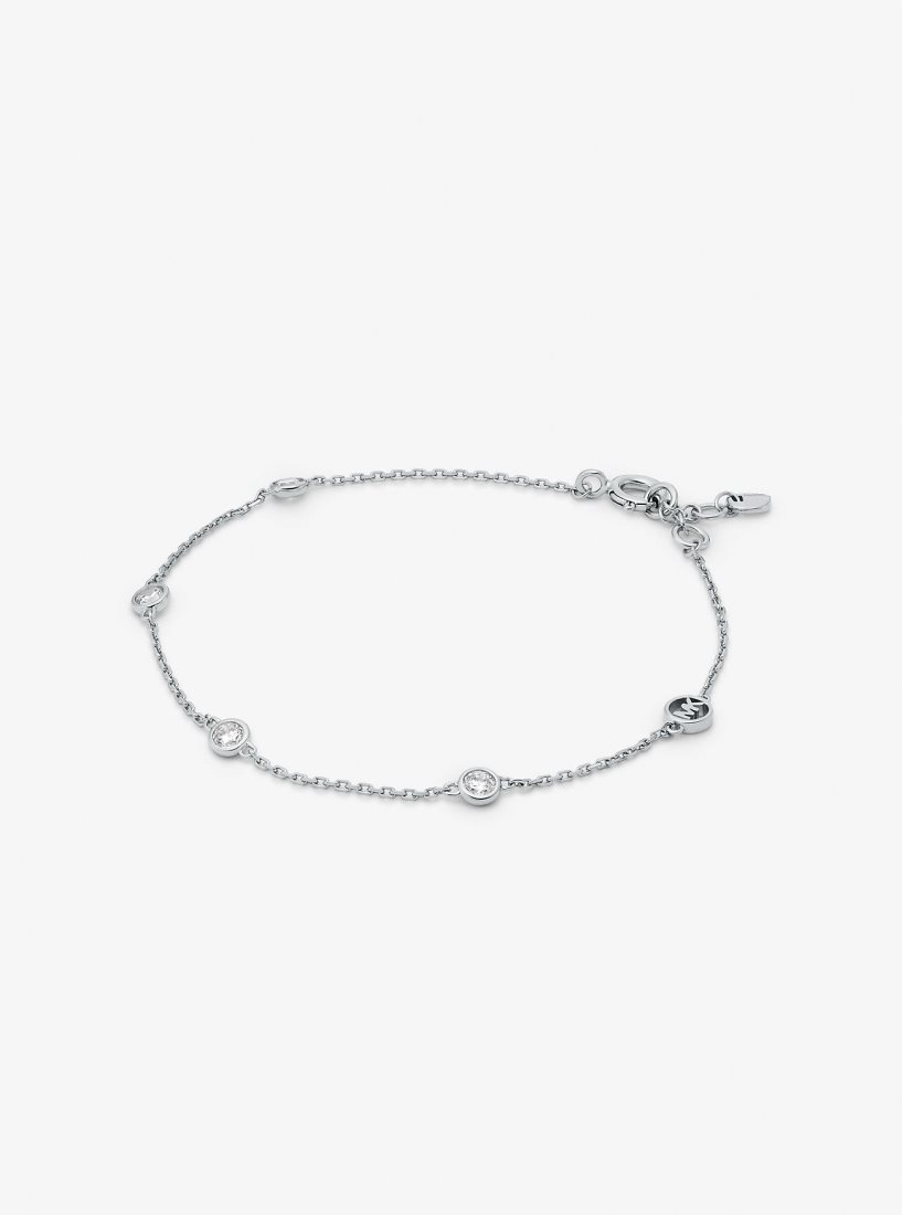 Bracelets Michael Kors Precious Metal-Plated Sterling Silver Cubic Zirconia Bracelet Femme Argent | 7534SZQLU