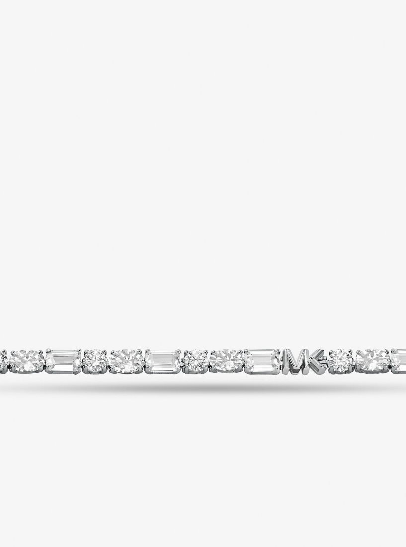 Bracelets Michael Kors Precious Metal-Plated Sterling Silver Cubic Zirconia Tennis Bracelet Femme Argent | 1435CATUW