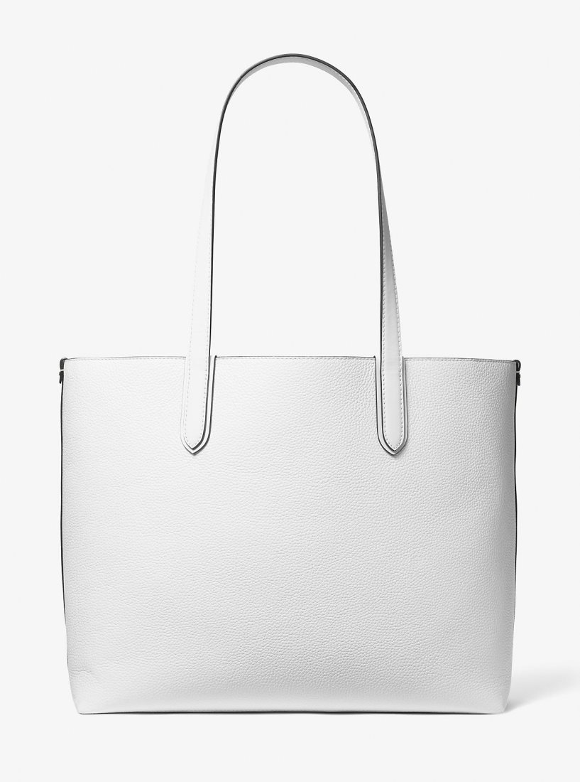 Cabas Michael Kors Eliza Extra-Large Pebbled Leather Reversible Tote Bag Femme Blanche | 5790EMBWF