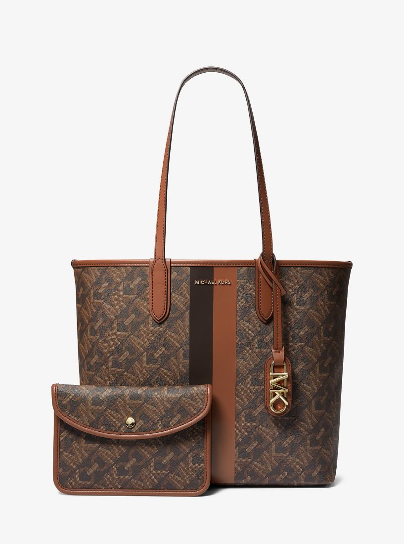 Cabas Michael Kors Eliza Large Empire Signature Logo Tote Bag Femme Marron | 7520PMJID