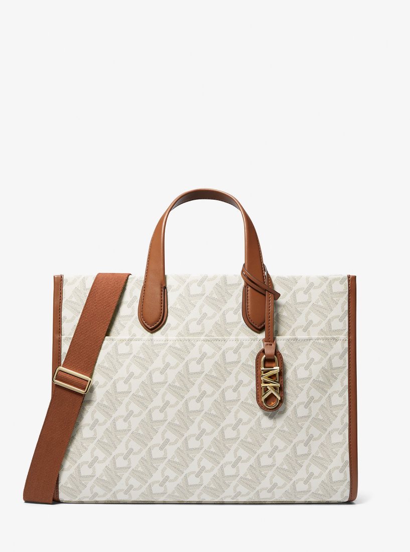 Cabas Michael Kors Gigi Large Empire Signature Logo Tote Bag Femme Jaune Clair | 0462HSCBW