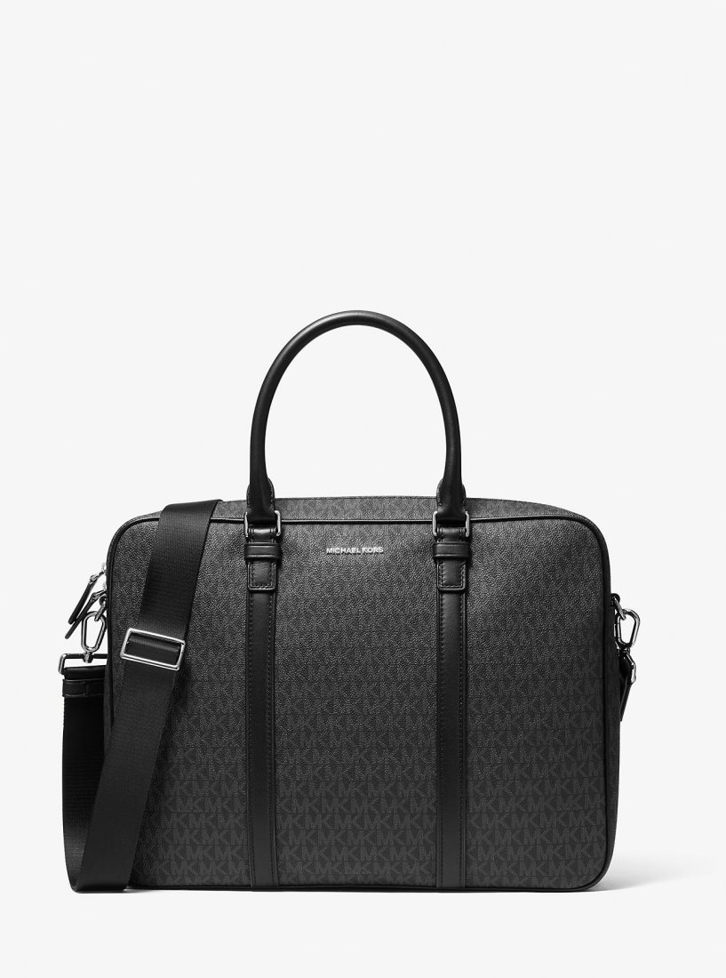 Cabas Michael Kors Hudson Logo Briefcase Homme Noir | 0654LNWZM
