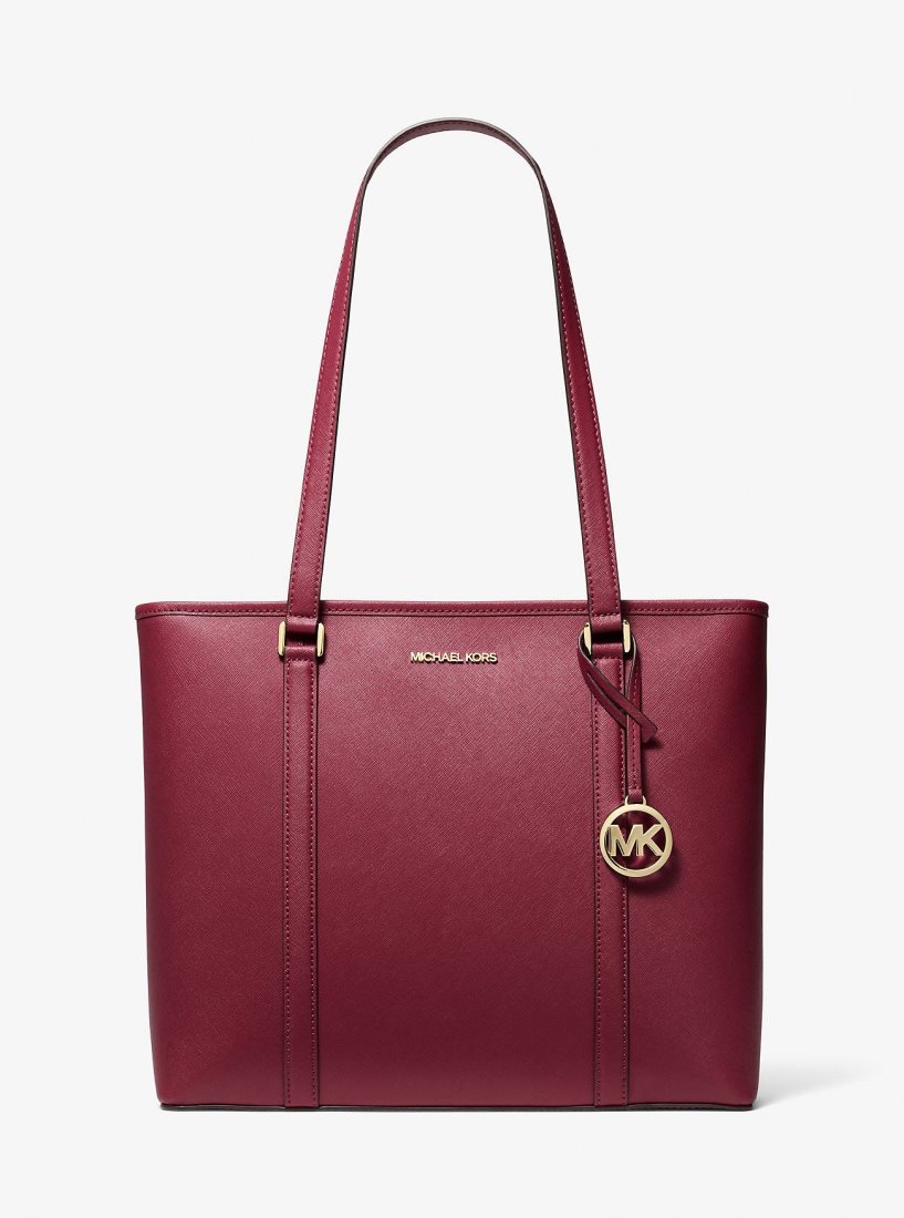 Cabas Michael Kors Sady Medium Saffiano Leather Tote Bag Femme Berry | 7934SIXVL