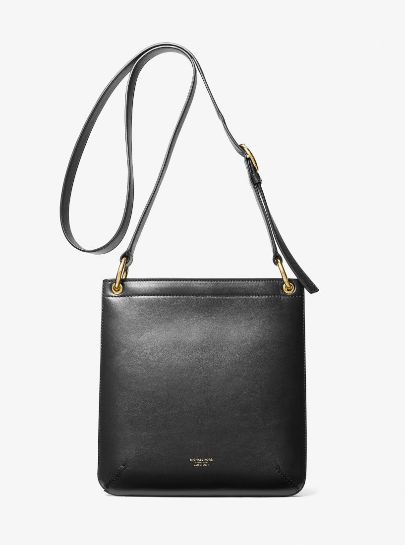 Cabas Michael Kors Tate Small Leather Messenger Bag Femme Noir | 0258WTINF