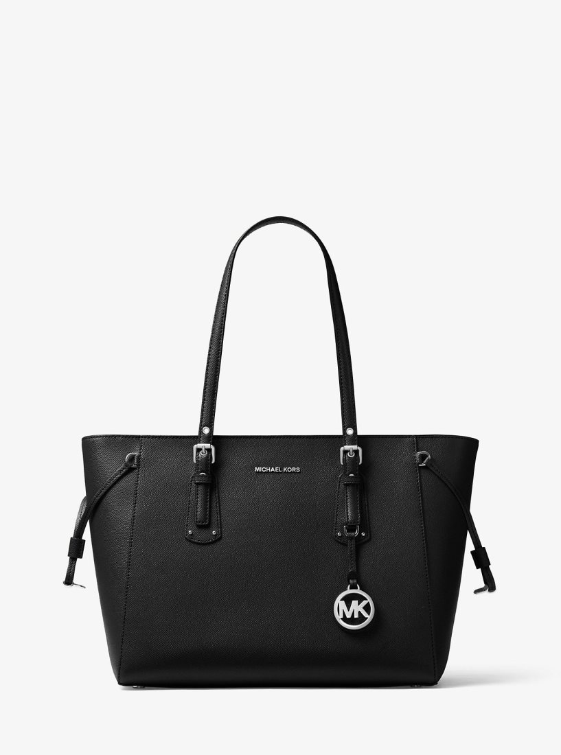 Cabas Michael Kors Voyager Medium Crossgrain Leather Tote Bag Femme Noir | 1980CXRIB