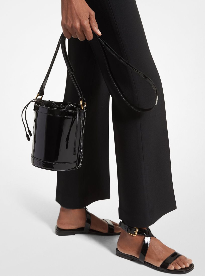 Cartable Michael Kors Audrey Medium Patent Leather Bucket Bag Femme Noir | 9206JUDSN