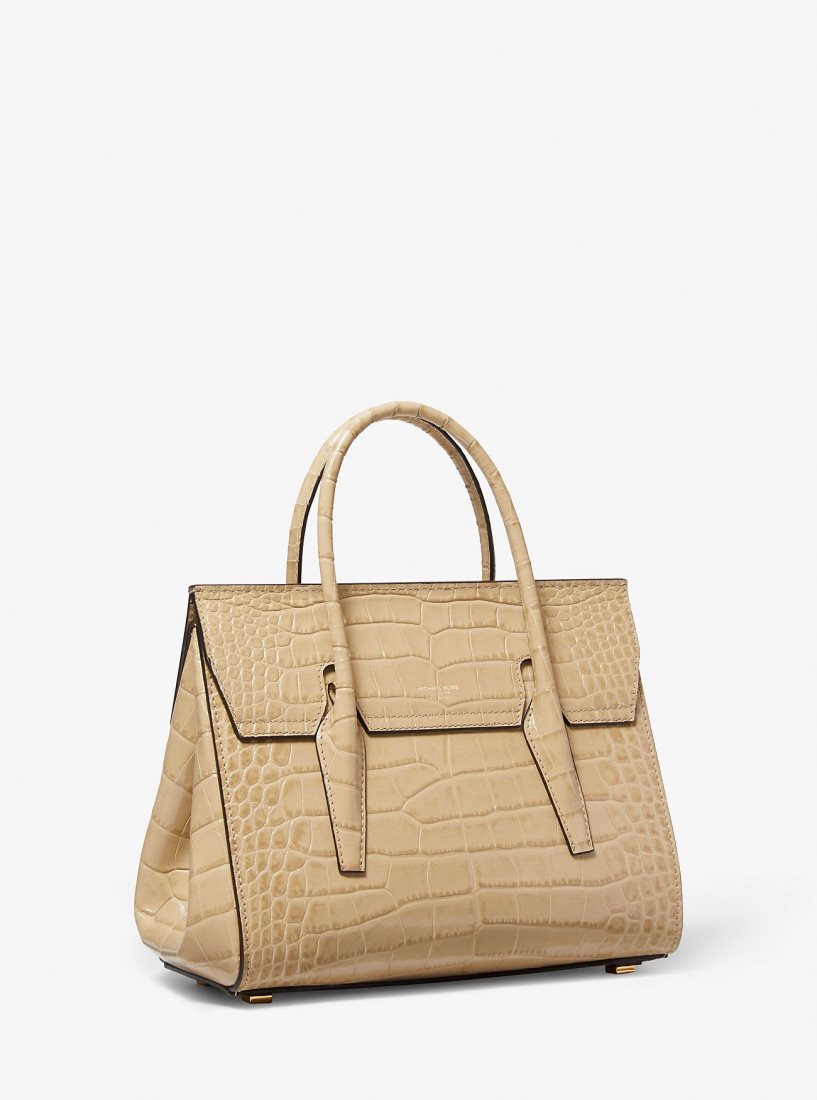 Cartable Michael Kors Campbell Medium Crocodile Embossed Leather Satchel Femme Dune | 6890SFKEJ