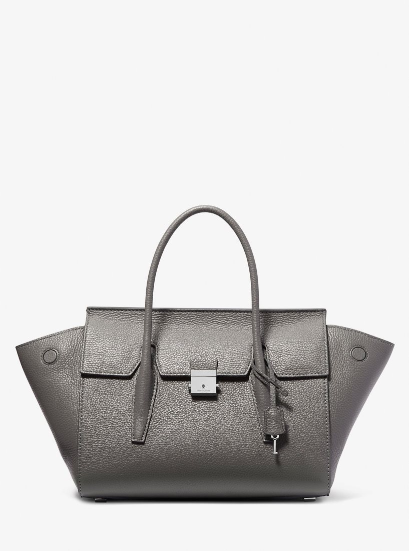 Cartable Michael Kors Campbell Medium Pebbled Leather Satchel Femme Slate | 2681HFSRM