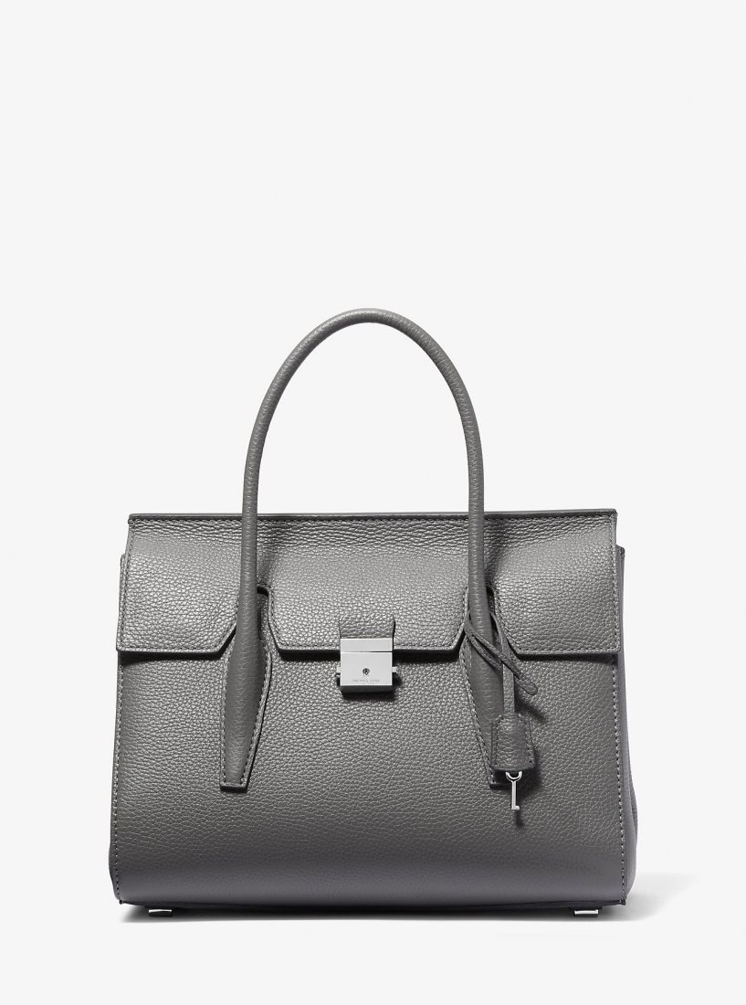 Cartable Michael Kors Campbell Medium Pebbled Leather Satchel Femme Slate | 2681HFSRM