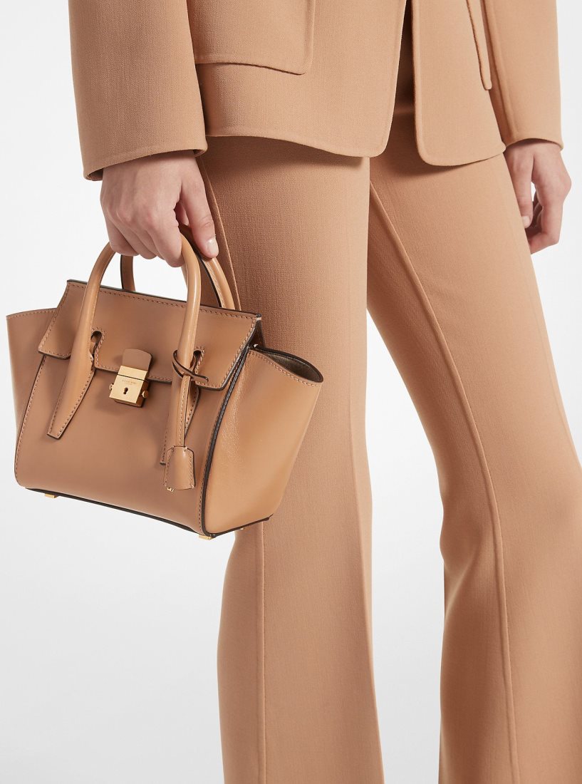 Cartable Michael Kors Campbell Mini Leather Satchel Femme Suntan | 9852HZPKR