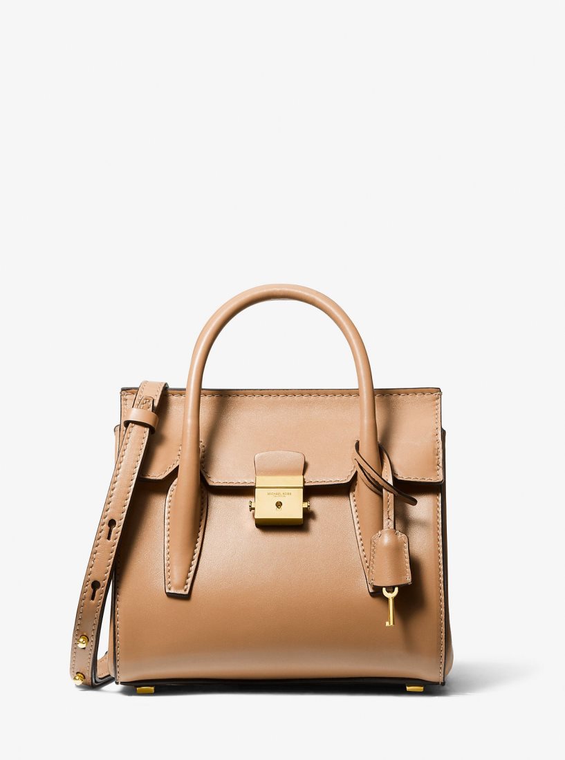 Cartable Michael Kors Campbell Mini Leather Satchel Femme Suntan | 9852HZPKR