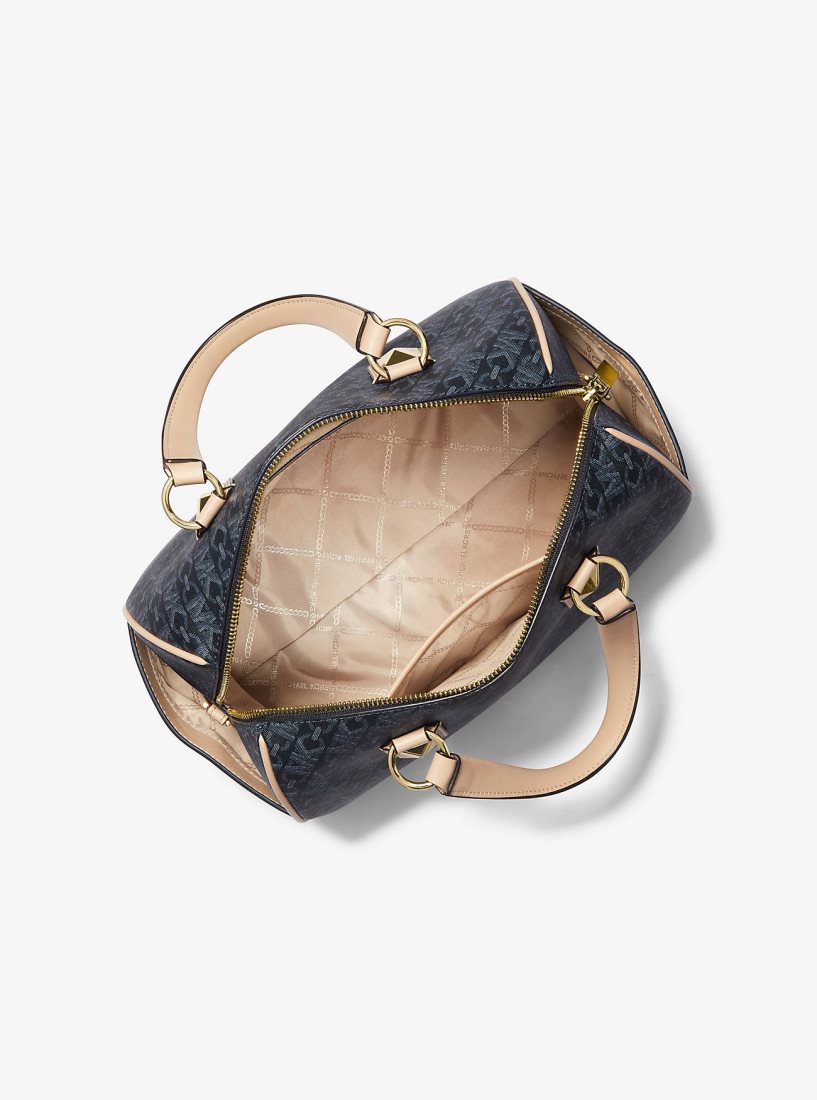 Cartable Michael Kors Grayson Medium Empire Signature Logo Satchel Femme Admrl/Plblue | 5469ZPFWI