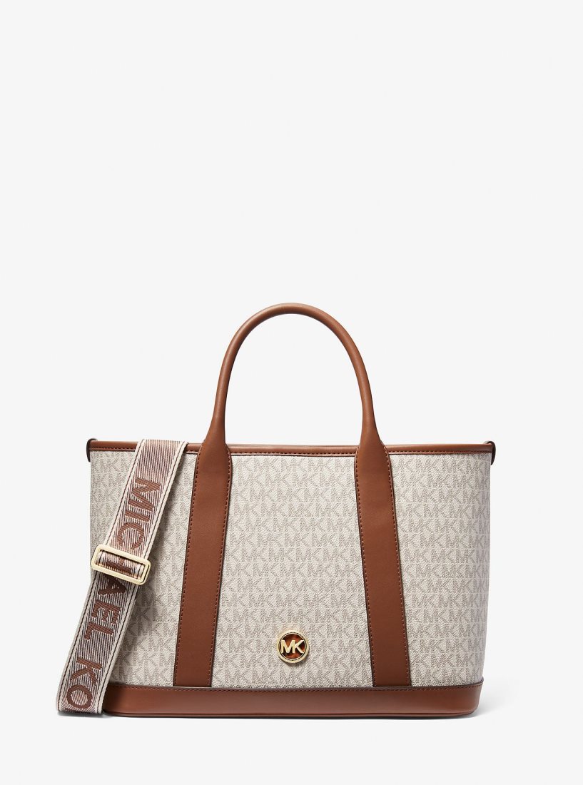 Cartable Michael Kors Luisa Medium Signature Logo Satchel Femme Jaune Clair | 5879CQWKJ