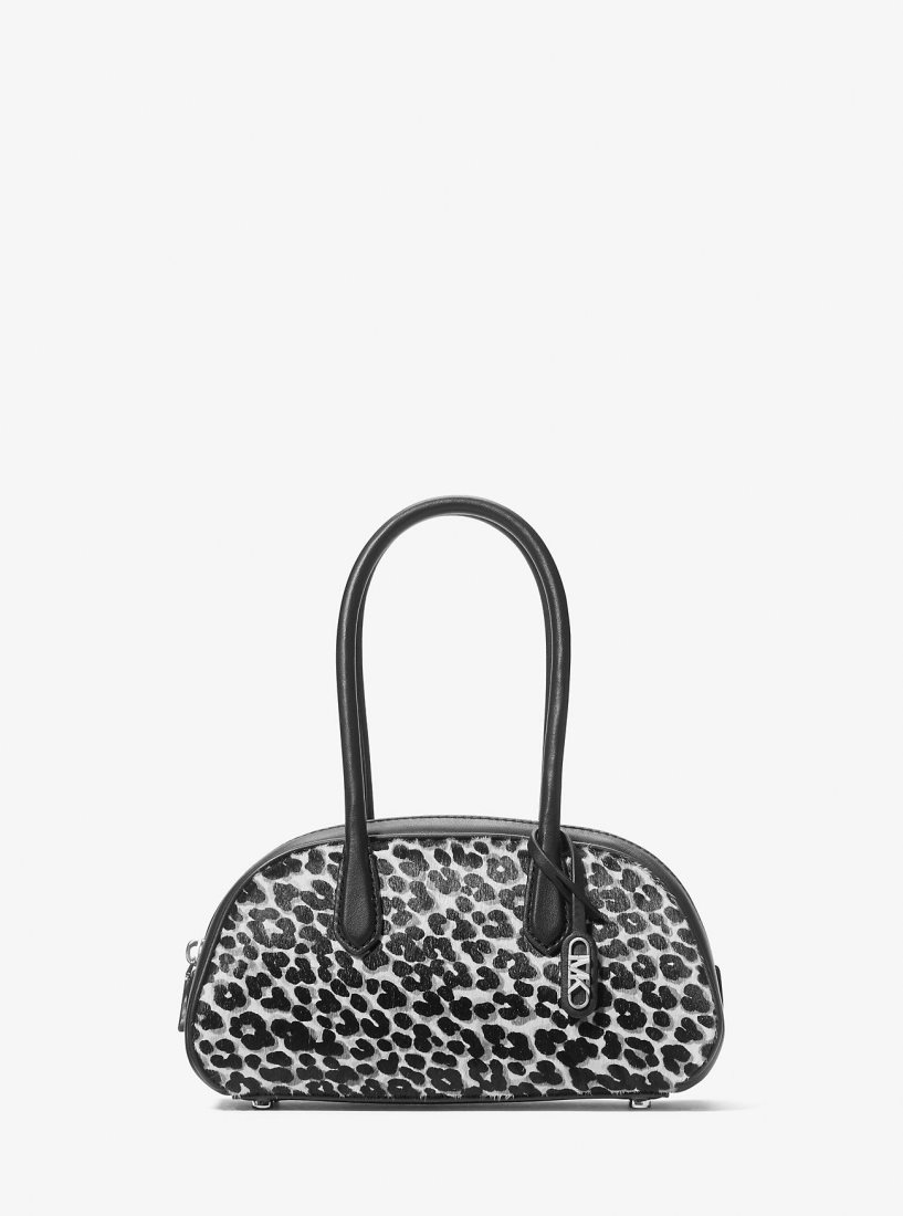 Cartable Michael Kors Lulu Small Leopard Print Calf Hair Satchel Femme Noir | 4650OBXVL