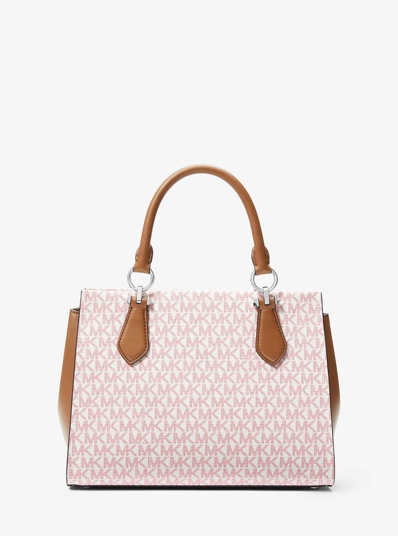 Cartable Michael Kors Marilyn Medium Logo Stripe Satchel Femme Rose Multicolore | 6302YSEOZ