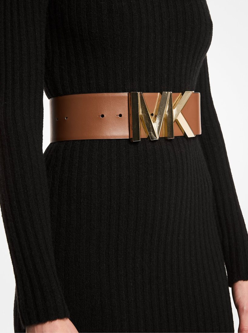 Ceintures Michael Kors Logo Leather Waist Belt Femme Luggage | 1594QTRDO