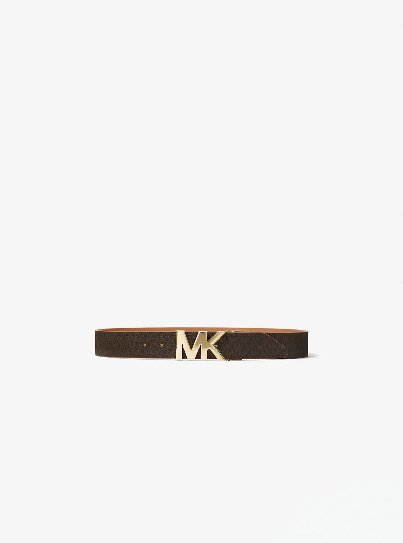 Ceintures Michael Kors Reversible Logo and Leather Waist Belt Femme Brn/Acorn | 0268XWJAR