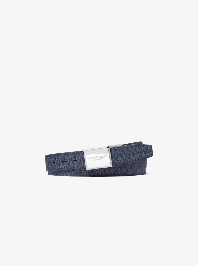 Ceintures Michael Kors Reversible Logo and Leather Belt Homme Admrl/Plblue | 2416WEPSG