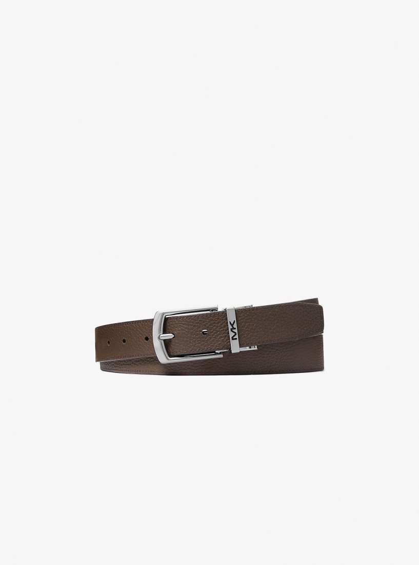 Ceintures Michael Kors Reversible Pebbled Leather Belt Homme Noir | 3874VSUHA