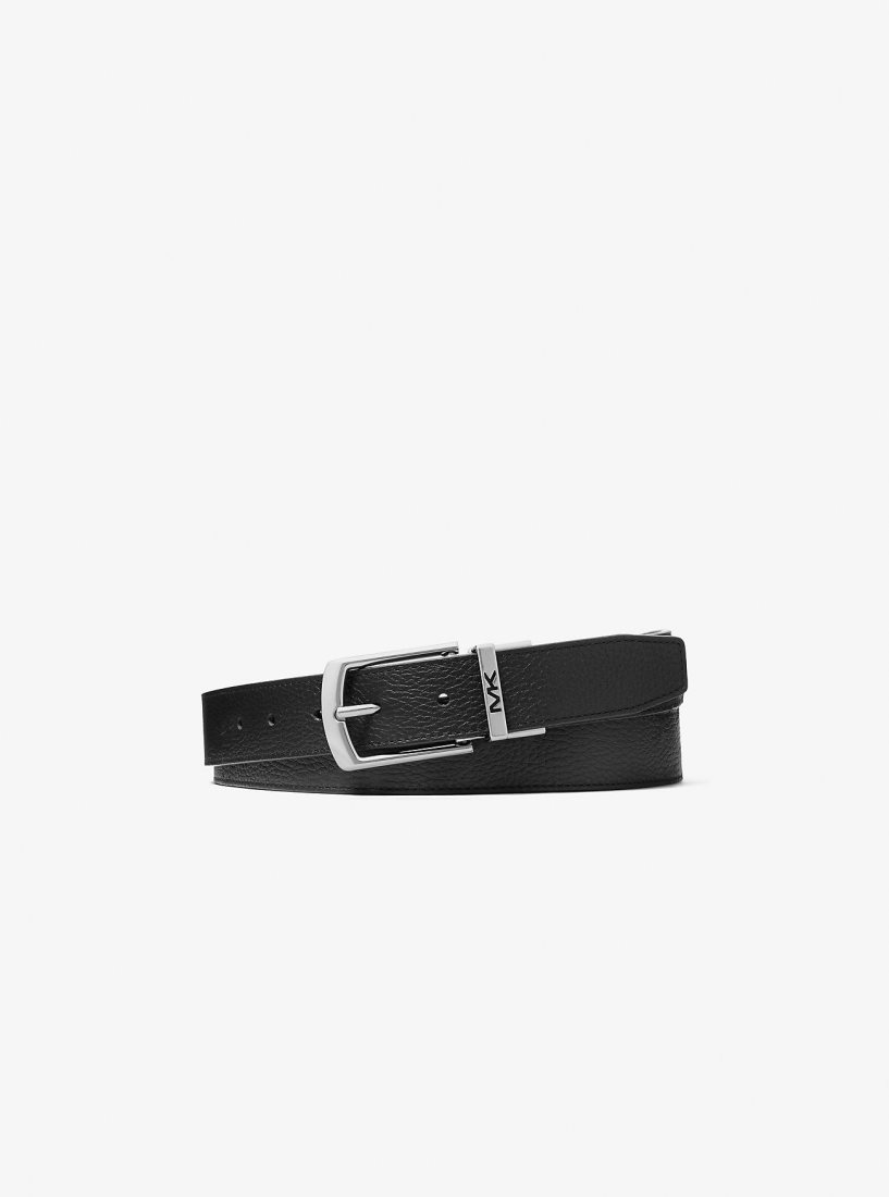 Ceintures Michael Kors Reversible Pebbled Leather Belt Homme Noir | 3874VSUHA