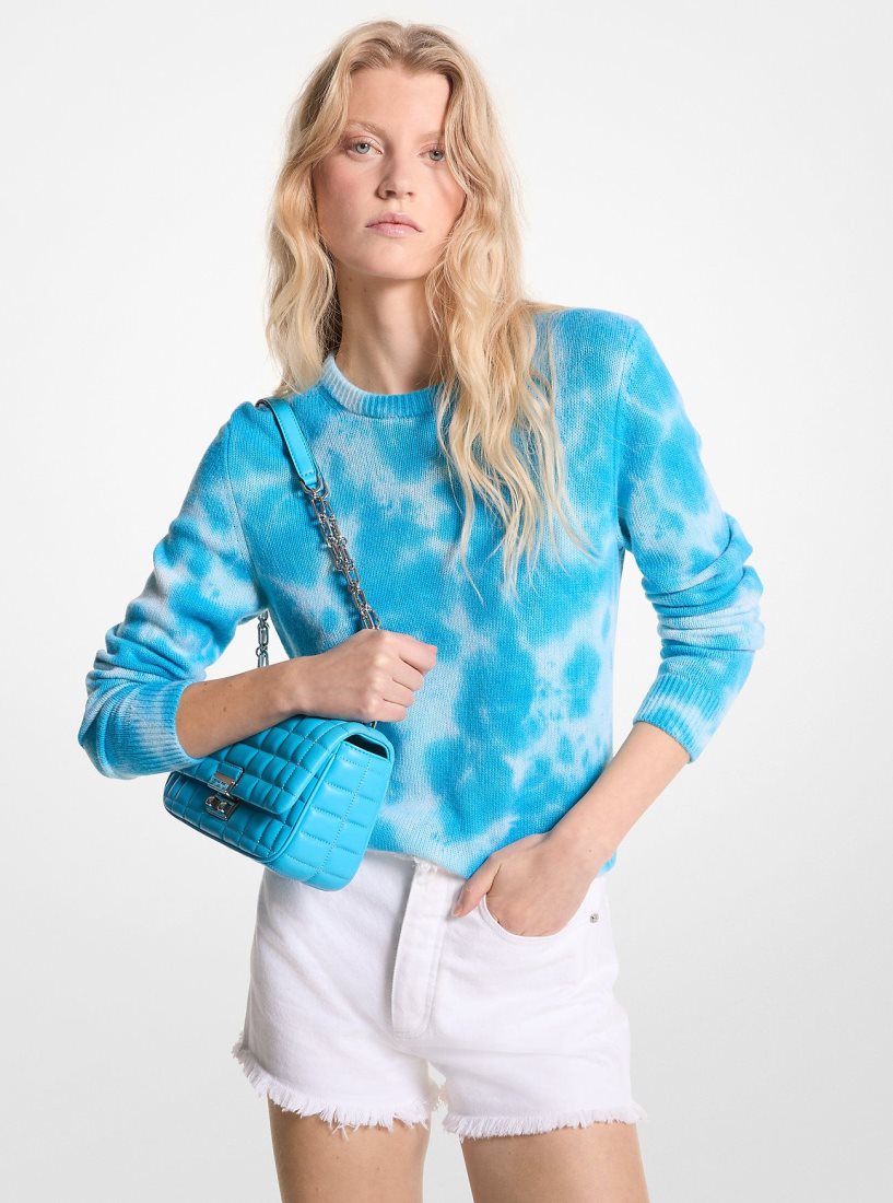 Chandails Michael Kors Hand Tie-Dyed Cashmere Sweater Femme Bleu | 4278NOKMX