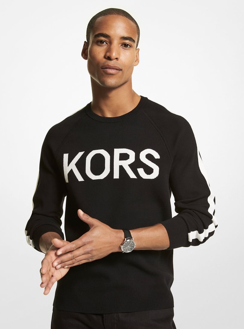 Chandails Michael Kors KORS Stretch Viscose Sweater Homme Noir | 0984ZSQOU