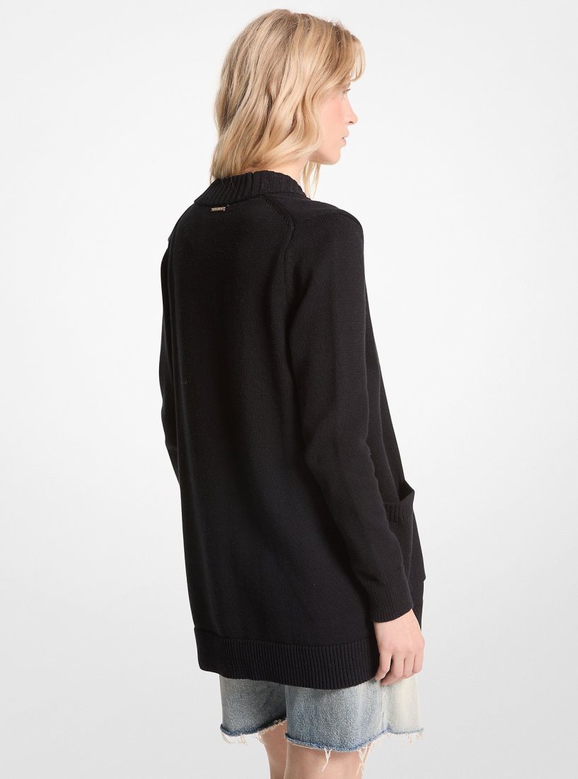 Chandails Michael Kors Organic Cotton Cardigan Femme Noir | 0573RPOTN