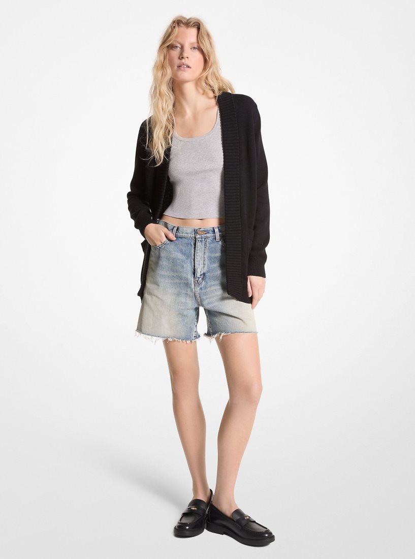 Chandails Michael Kors Organic Cotton Cardigan Femme Noir | 0573RPOTN