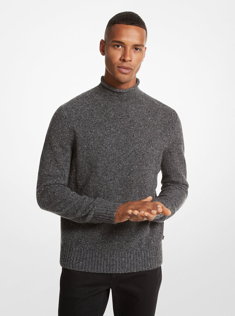 Chandails Michael Kors Recycled Wool Blend Roll-Neck Sweater Homme Grise | 0625IYCLS