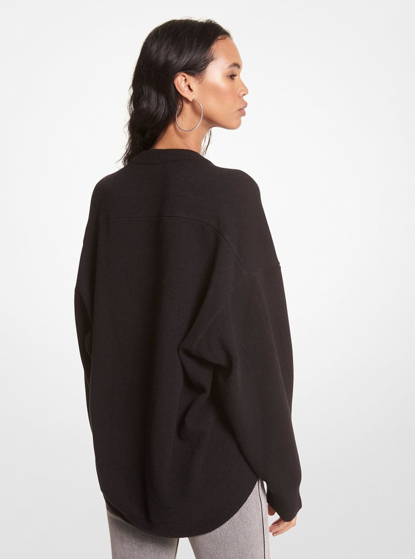 Chandails Michael Kors Wool and Cashmere Blend Sweater Femme Noir | 3175CWUIH