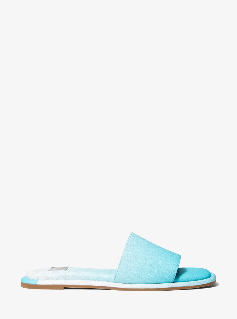 Chausson Michael Kors Hayworth Ombre Logo Slide Sandal Femme Bleu | 8593TDZKO
