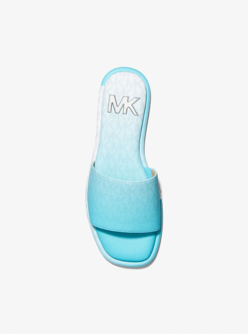 Chausson Michael Kors Hayworth Ombre Logo Slide Sandal Femme Bleu | 8593TDZKO