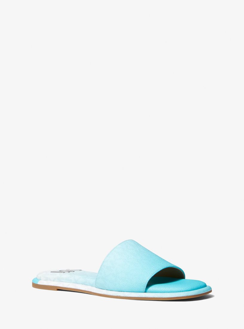 Chausson Michael Kors Hayworth Ombre Logo Slide Sandal Femme Bleu | 8593TDZKO