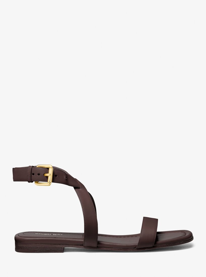 Chaussure Plate Michael Kors Bridgette Leather Sandal Femme Chocolat | 5934HIYCP