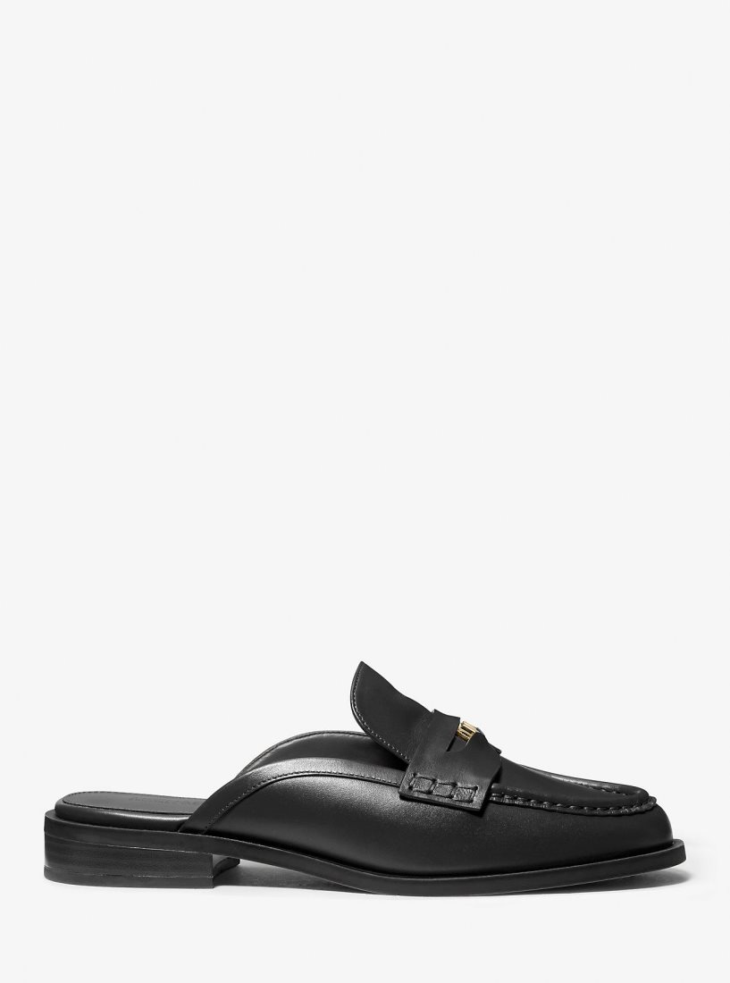 Chaussure Plate Michael Kors Eden Leather Mule Femme Noir | 9643XJCWR