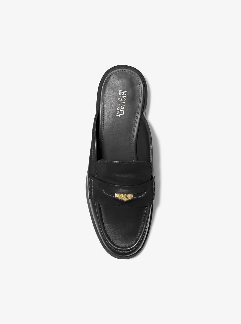 Chaussure Plate Michael Kors Eden Leather Mule Femme Noir | 9643XJCWR