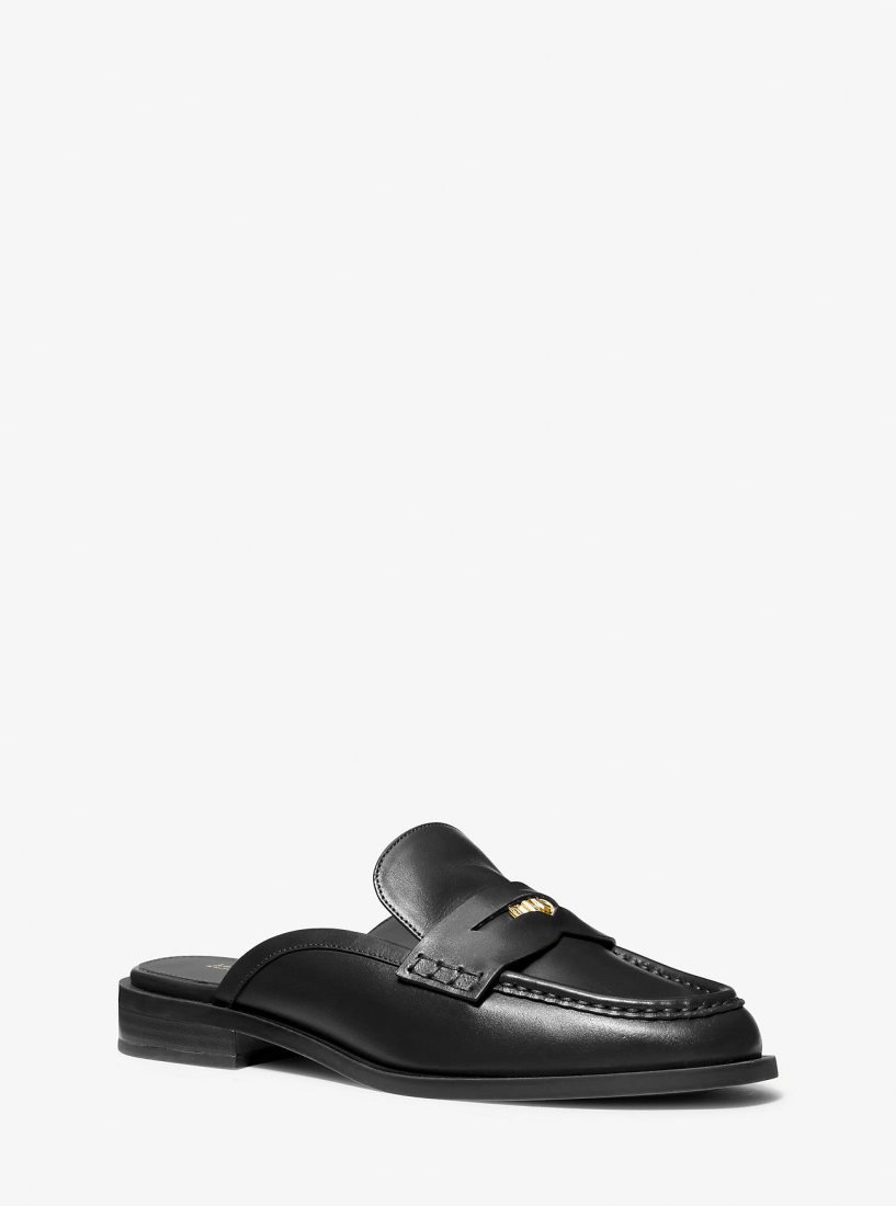 Chaussure Plate Michael Kors Eden Leather Mule Femme Noir | 9643XJCWR