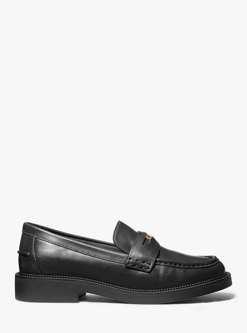 Chaussure Plate Michael Kors Eden Leather Loafer Femme Noir | 4102UCKYA
