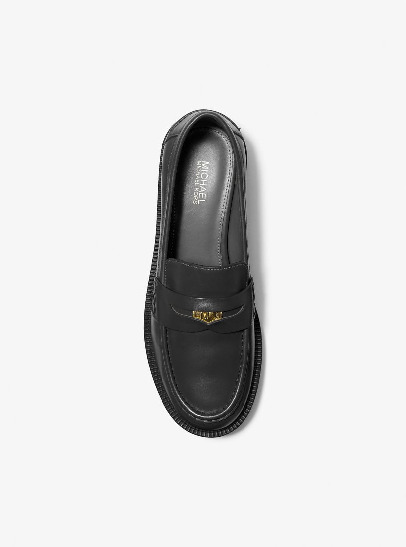 Chaussure Plate Michael Kors Eden Leather Loafer Femme Noir | 4102UCKYA