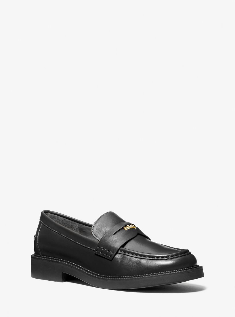 Chaussure Plate Michael Kors Eden Leather Loafer Femme Noir | 4102UCKYA