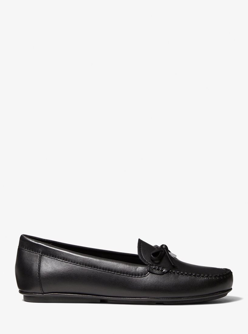 Chaussure Plate Michael Kors Juliette Leather Loafer Femme Noir | 9186PGMAN